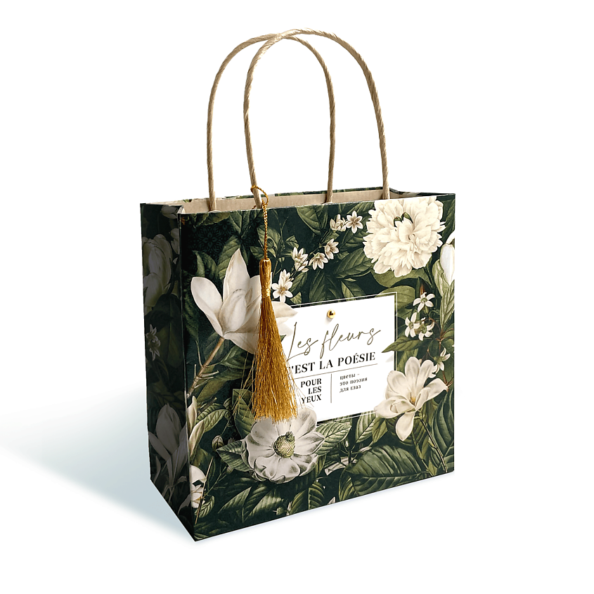 Изображение товара Подарочный пакет Лакарт Дизайн 16,5x16,5x7,5 см универсальный праздничный