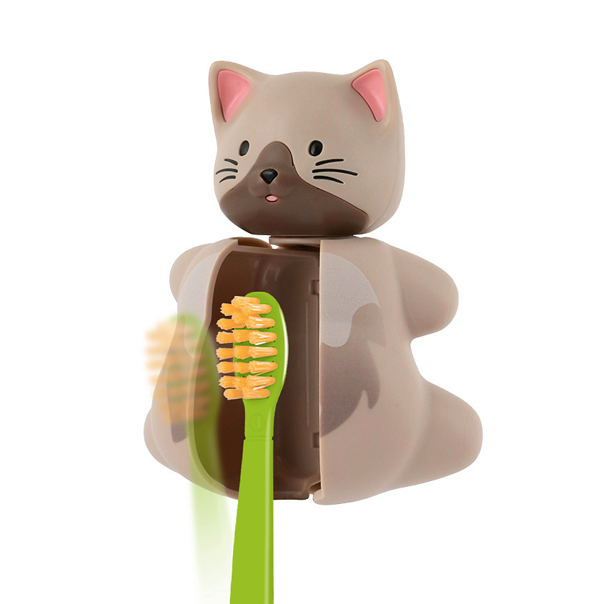 Изображение товара Футляр для зубной щетки Кот с детской зубной щеткой - гигиеничный набор для малышей