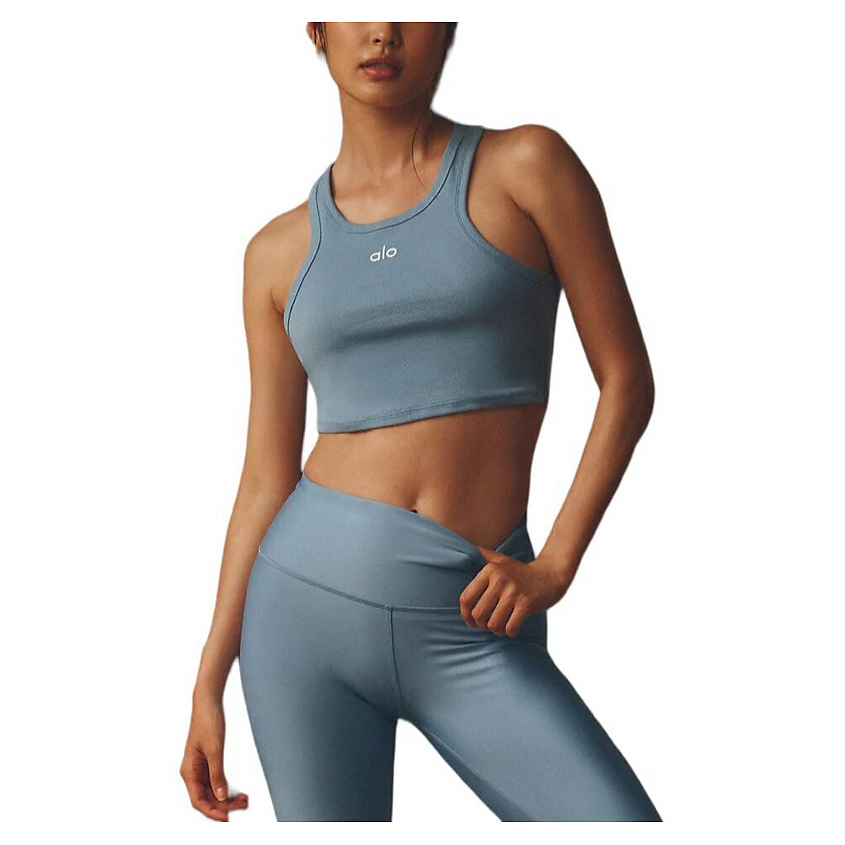 Изображение товара ALO YOGA Топ Aspire Tank, Размер: M, Цвет: Серо-голубой