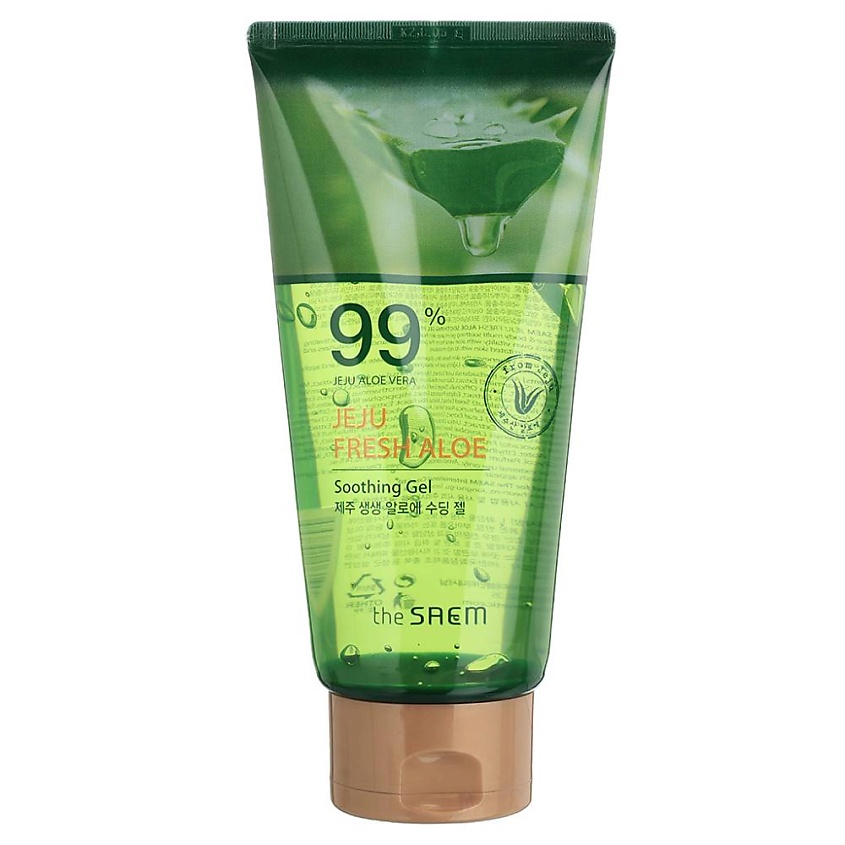 Изображение товара THE SAEM СМ Aloe VEGAN Гель для тела успокаивающий с алоэ Jeju Fresh Aloe Soothing Gel 99%, 1 шт.