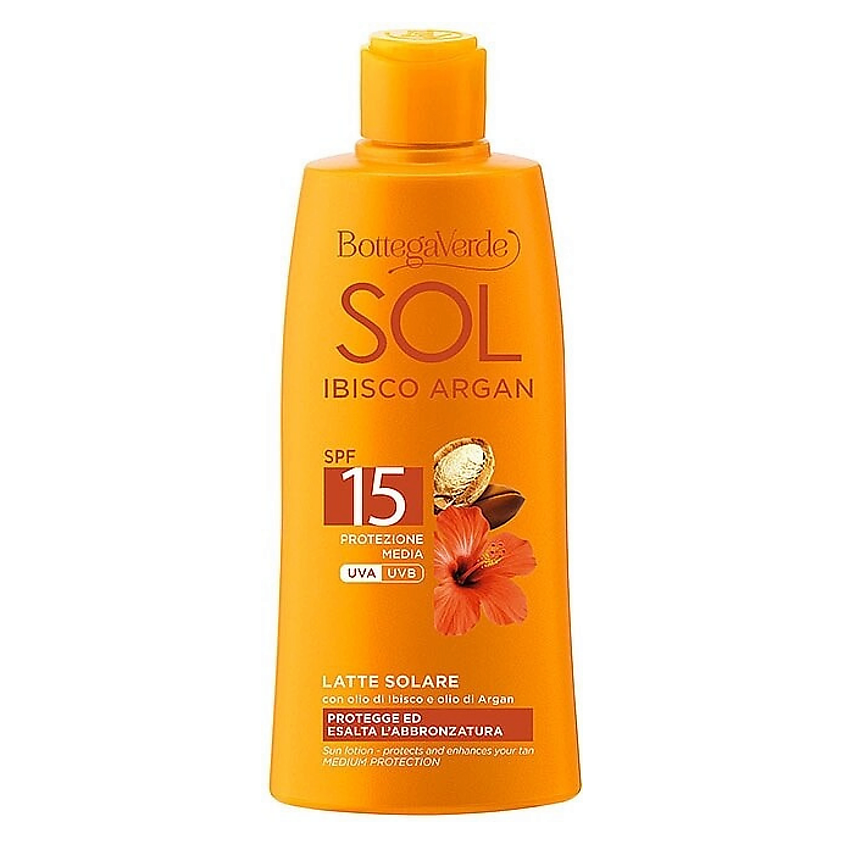 Изображение товара BOTTEGA VERDE Солнцезащитный лосьон для тела Sol Hibiscus & Argan Sun Lotion SPF15, 200 мл