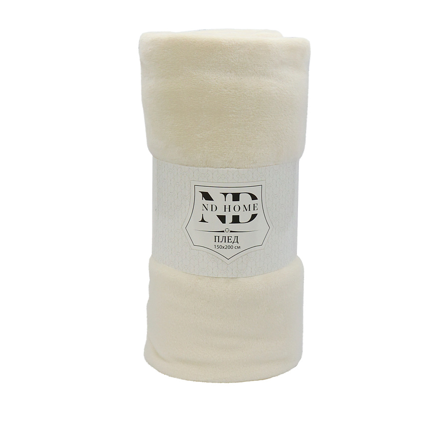 Изображение товара ND PLAY Плед велсофт "Велюр кремосо", 100% полиэстер, 150*200 см, белый