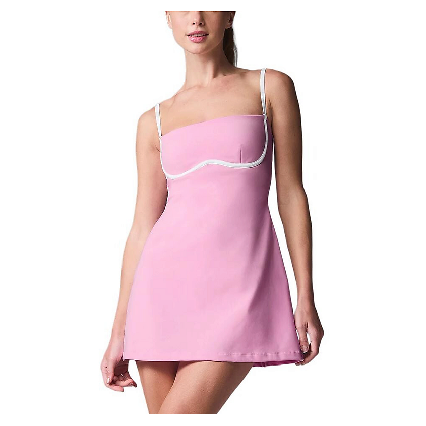 Изображение товара ALO YOGA Платье Airbrush Streamlined Dress, Размер: S, Цвет: Розовый/Белый