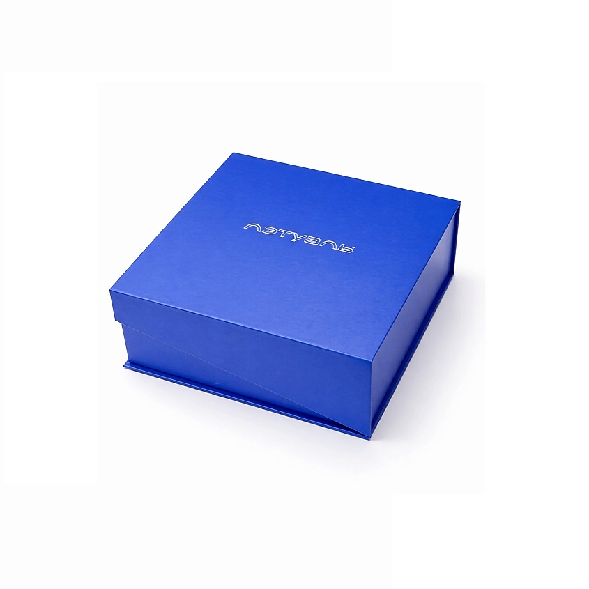 Изображение товара ЛЭТУАЛЬ Коробка с бумагой тишью Blue, 23x23,3x9,1 см для подарков