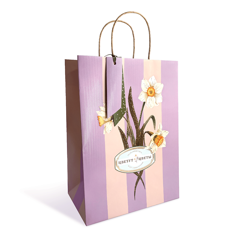 Изображение товара Подарочный розовый пакет Лакарт Дизайн для средних и небольших подарков