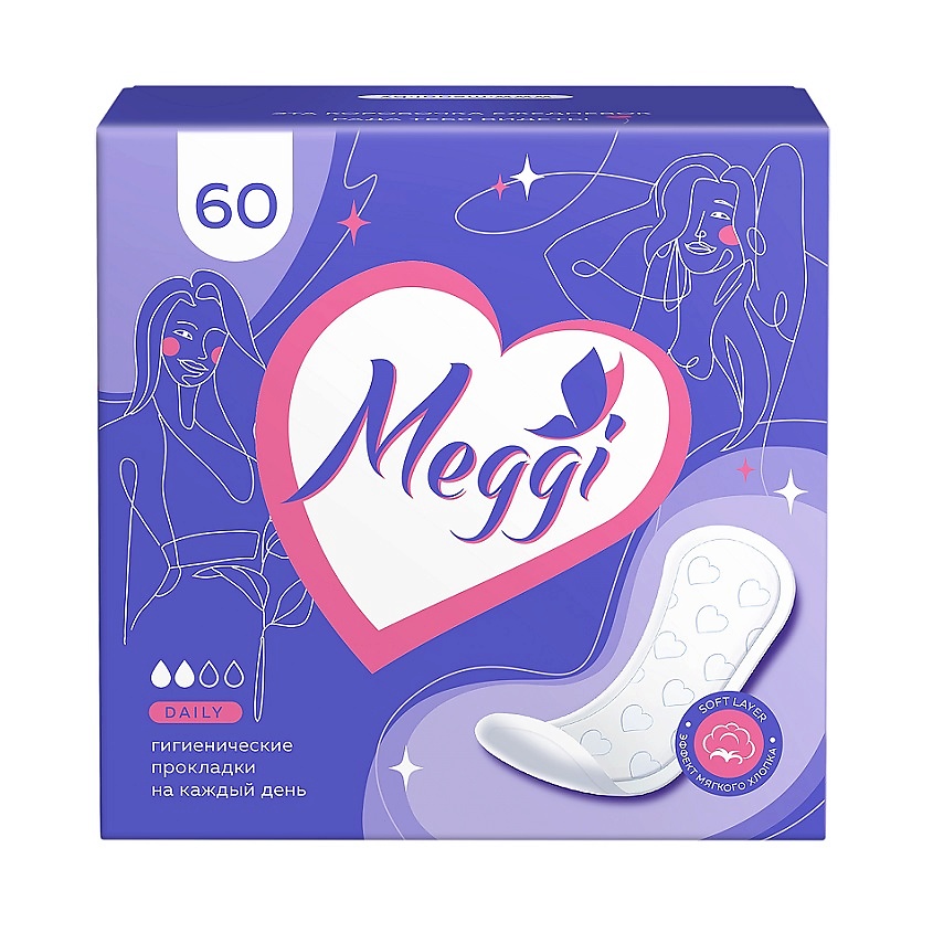 Изображение товара Мегги Прокладки гигиенические на каждый день PANTY SOFT 60 шт комфорт и свежесть