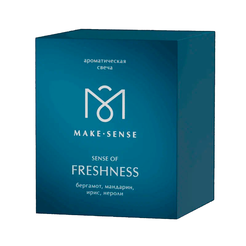 Изображение товара Ароматическая свеча MAKE SENSE Sense of Freshness 140 г бергамот мандарин ирис нероли