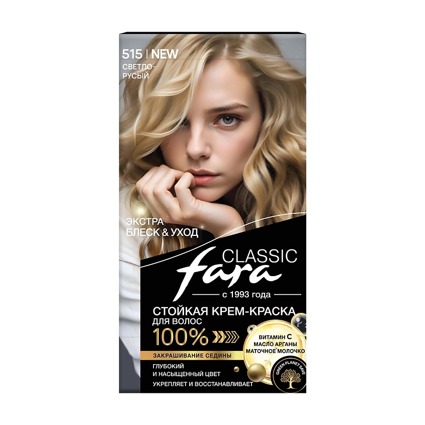 Изображение товара Стойкая крем-краска для волос FARA Classic 536 Русый пепельно-коричневый 7.17