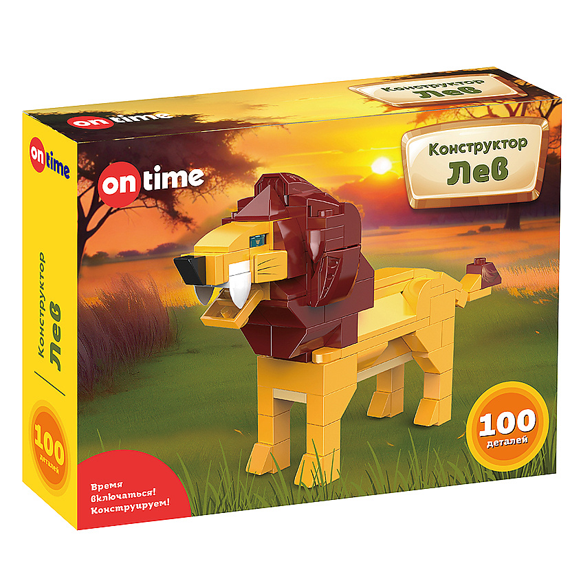 Изображение товара Детский 3D конструктор для малышей с львом, 100 деталей, ON TIME