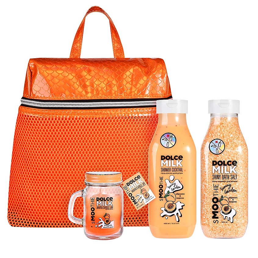 Изображение товара DOLCE MILK Набор Sunny Garden Smoothie spa соль гель свеча рюкзак 2x400 мл 85 г