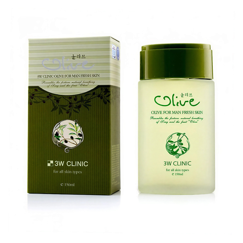 Изображение товара 3W CLINIC Освежающий тонер для мужской кожи лица с оливой, OLIVE FOR MAN FRESH SKIN, 1 шт.