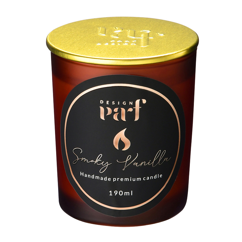 Изображение товара PARFDESIGN Smoky Vanilla ароматическая свеча белый ароматы копченая древесина ваниль