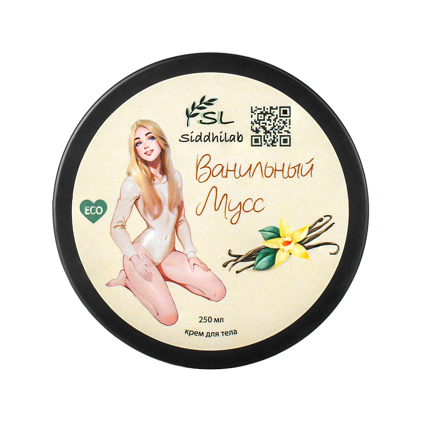 Изображение товара SIDDHILAB Ванильный мусс Профессиональный крем для тела 250 мл натуральный