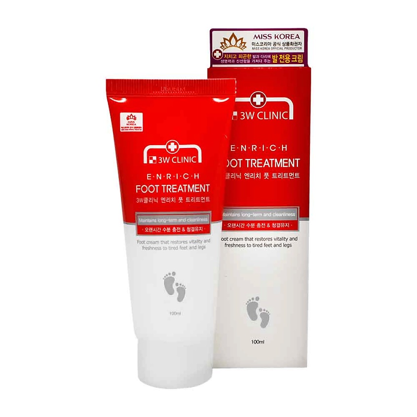 Изображение товара 3W CLINIC Восстанавливающий крем для ног, ENRICH FOOT TREATMENT, 1 шт.