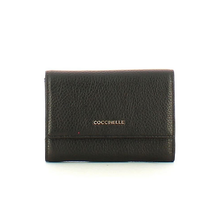 Изображение товара Женский кошелек Coccinelle Metallic Soft из натуральной кожи черный, универсальный размер