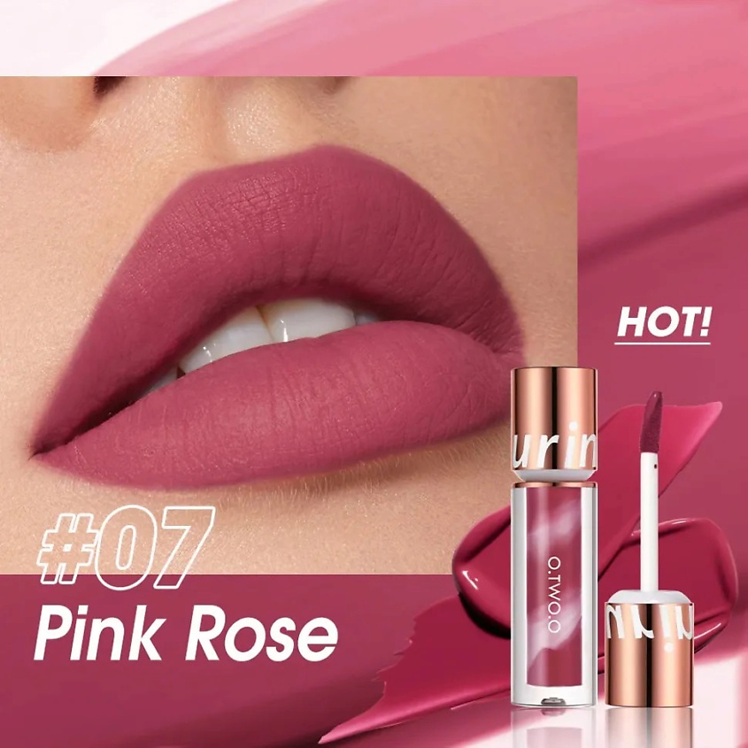 Изображение товара Водостойкая матовая помада New Trending Lip Gloss #07 Pink Rose от O.TWO.O