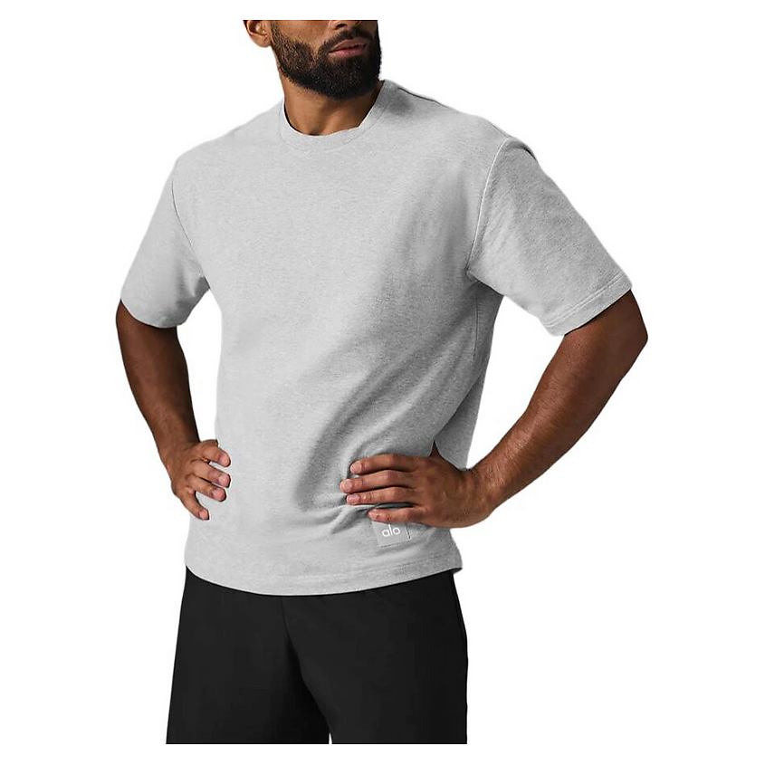 Изображение товара ALO YOGA Футболка Double Take Short Sleeve, Размер: M, Цвет: Серый (Athletic Heather Grey)