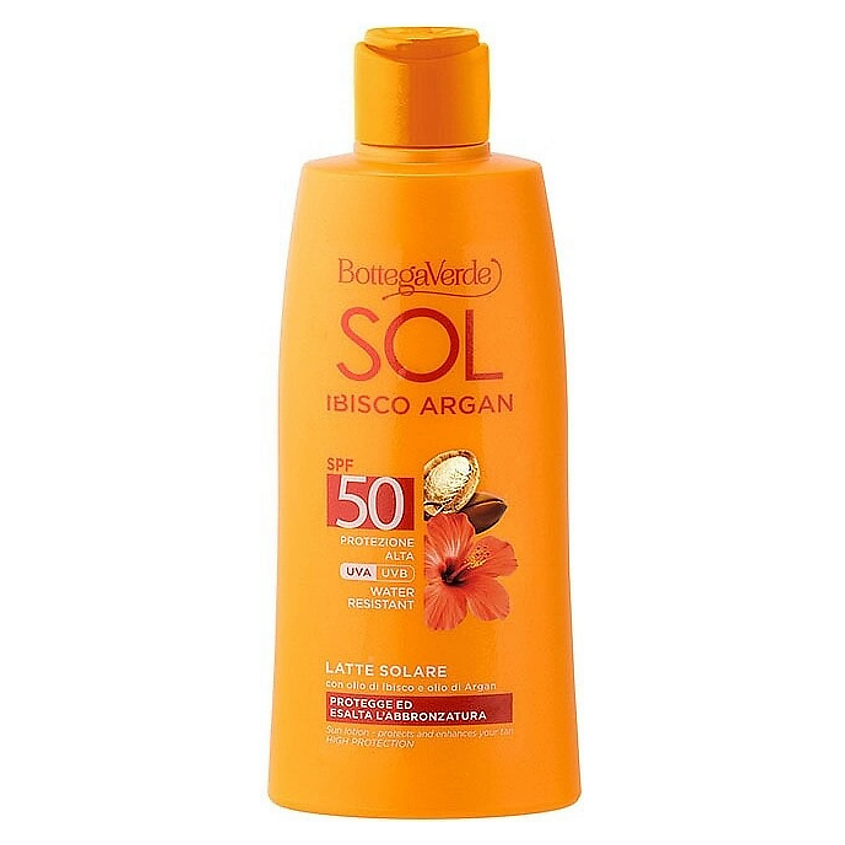 Изображение товара Солнцезащитный лосьон для тела Bottega Verde Sol Hibiscus & Argan SPF50