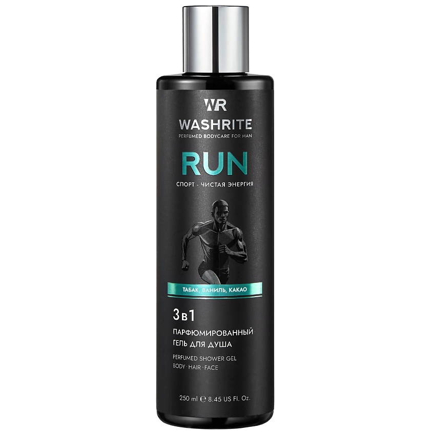 Изображение товара WASHRITE Парфюмированный гель для душа мужской, RUN, 1 шт.
