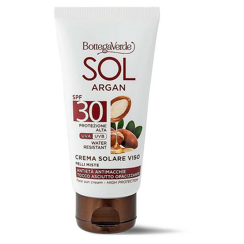Изображение товара BOTTEGA VERDE Солнцезащитный крем для комбинированной кожи Sol Argan Anti-Aging Face Sun Cream SPF30, 50 мл