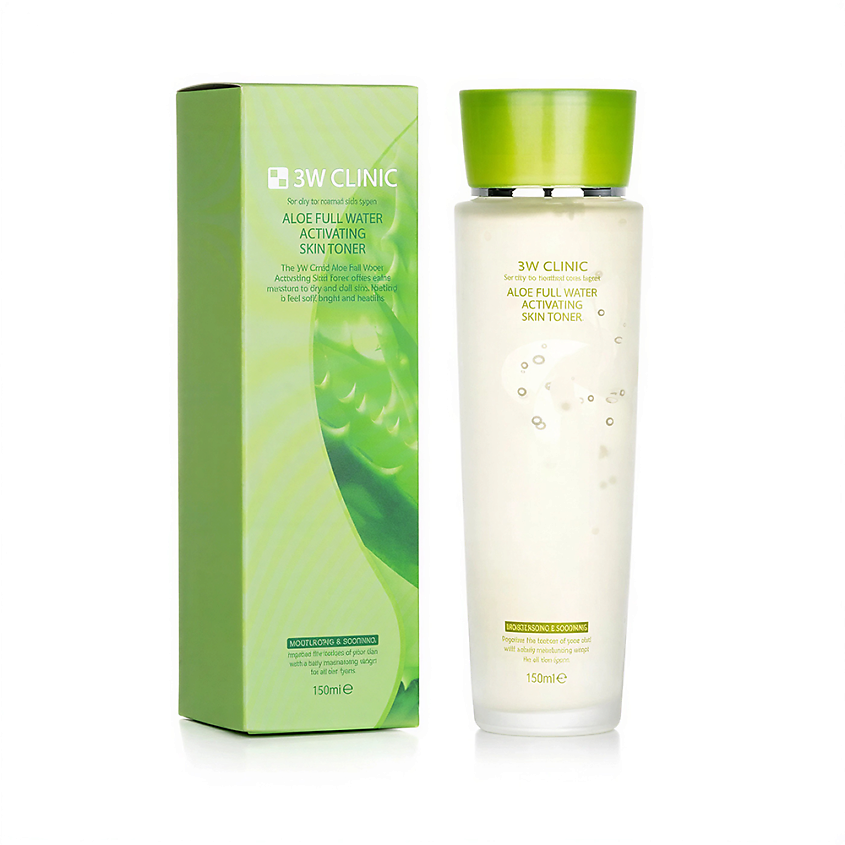 Изображение товара 3W CLINIC Тонер для лица увлажняющий с алоэ вера, ALOE FULL WATER ACTIVATING SKIN TONER, 1 шт.