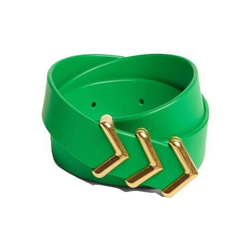 Изображение товара BOTTEGA VENETA Ремень женский Badge Shaped Smooth Buckle, цвет-зеленый; размер-90