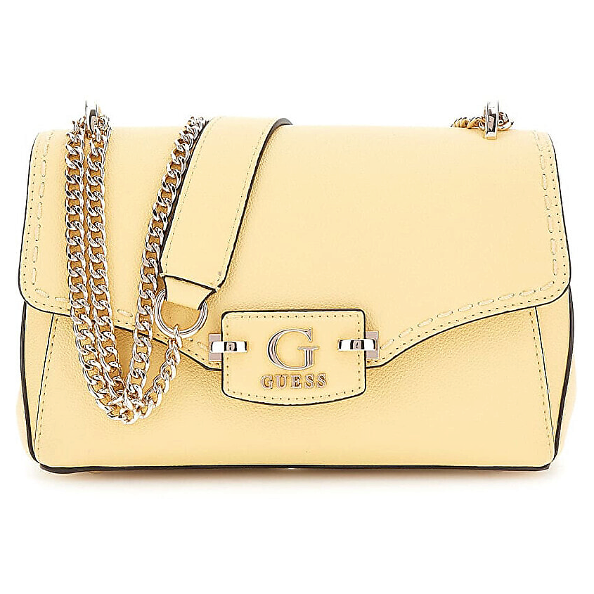 Изображение товара Сумка GUESS Nastra Convertible Crossbody Flap Bag — желтая текстурированная