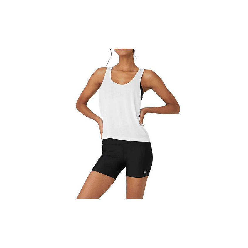 Изображение товара ALO YOGA Топ All Day Tank, Цвет: Белый (White), Размер: M
