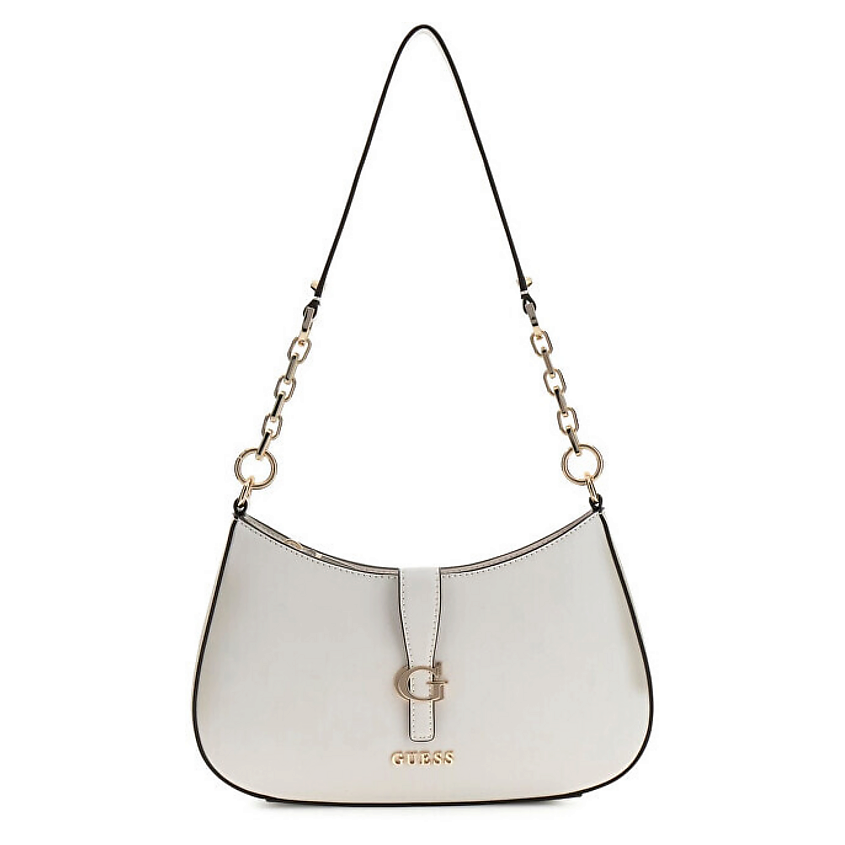 Изображение товара GUESS Сумка на плечо Carrie Top Zip Shoulder Bag, Цвет: бежевый