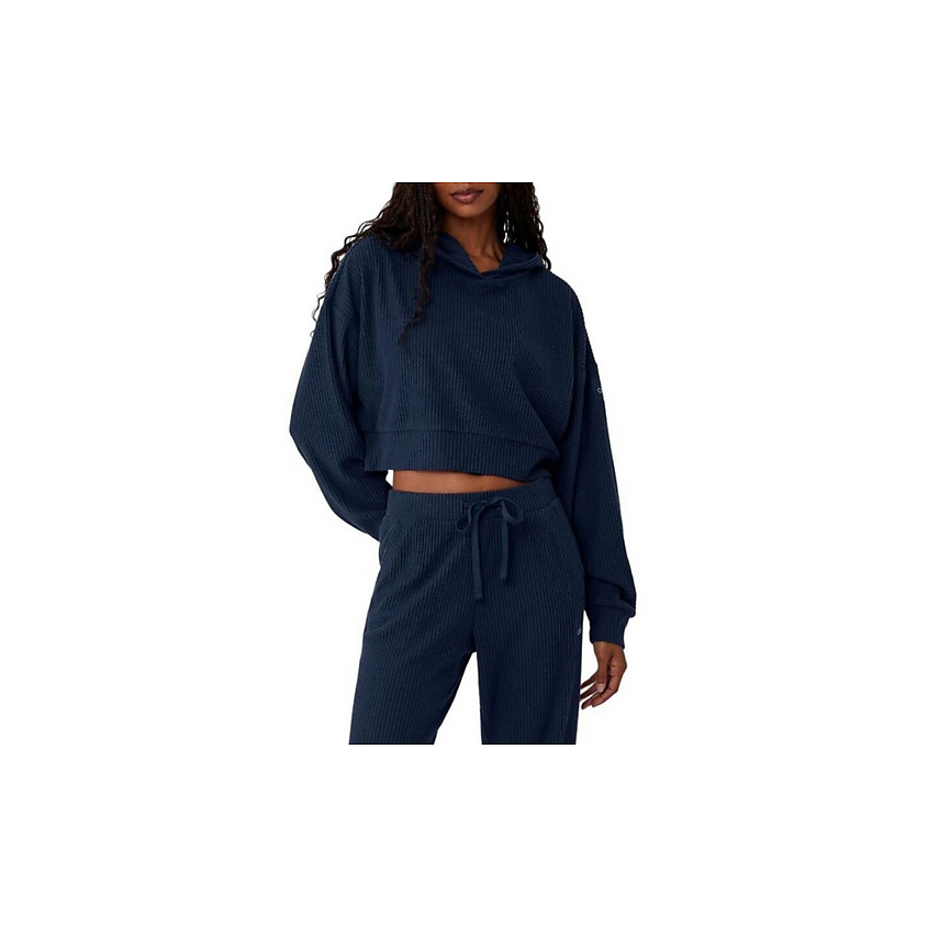 Изображение товара ALO YOGA Укороченное худи Muse Hoodie, Размер: XS, Цвет: Marine Blue/Navy