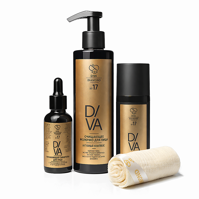 Изображение товара DIVA DIAMOND Набор косметики Комплексный уход за лицом 4 в 1 для лица и тела