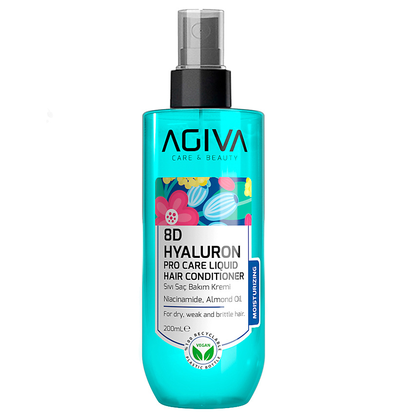 Изображение товара Несмываемый спрей кондиционер для волос с гиалуроном 8D AGIVA BEAUTY 200 мл