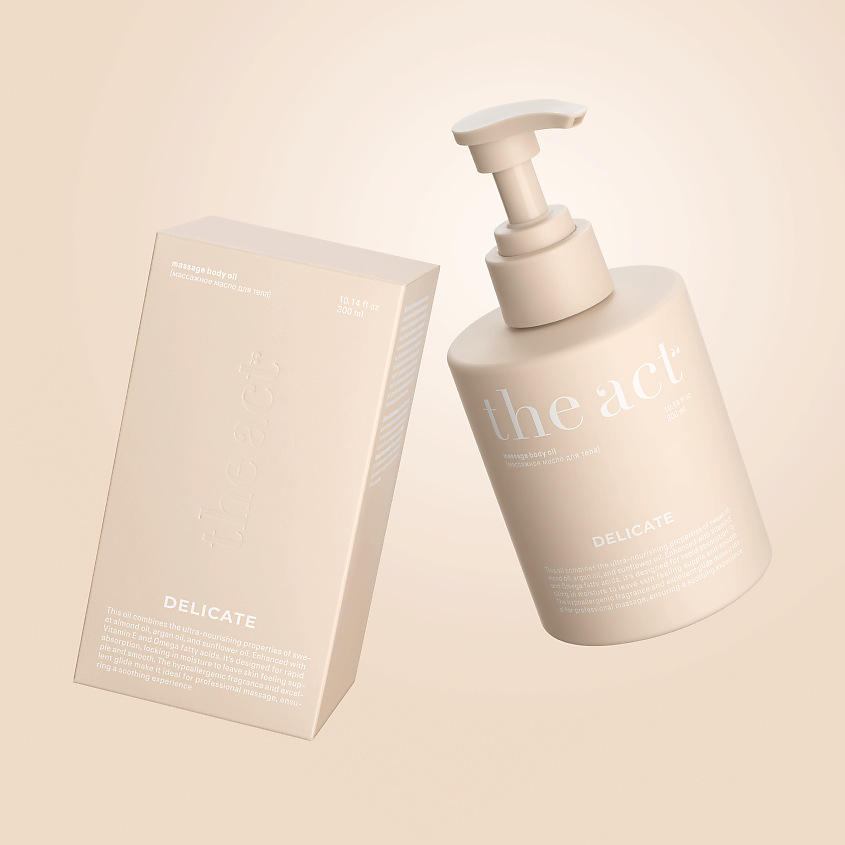 Изображение товара Массажное масло для тела THE ACT Delicate питательное 300 мл гипоаллергенное