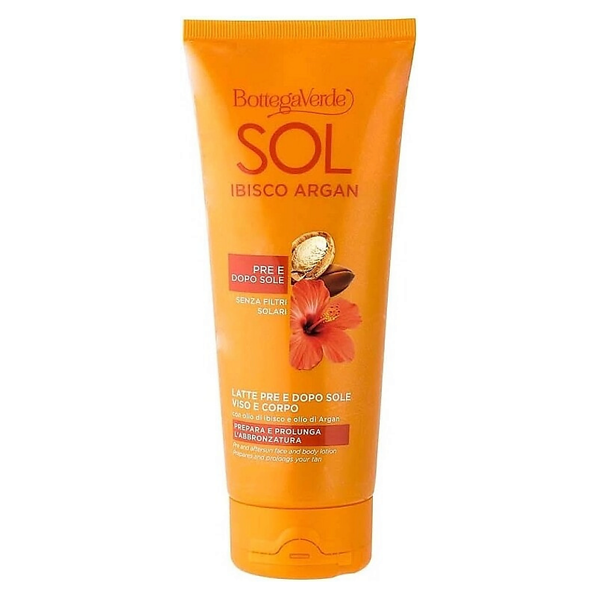 Изображение товара Лосьон Bottega Verde Sol Hibiscus & Argan Превью и после загара Изображение товара Лосьон Bottega Verde Sol Hibiscus & Argan Превью и после загара