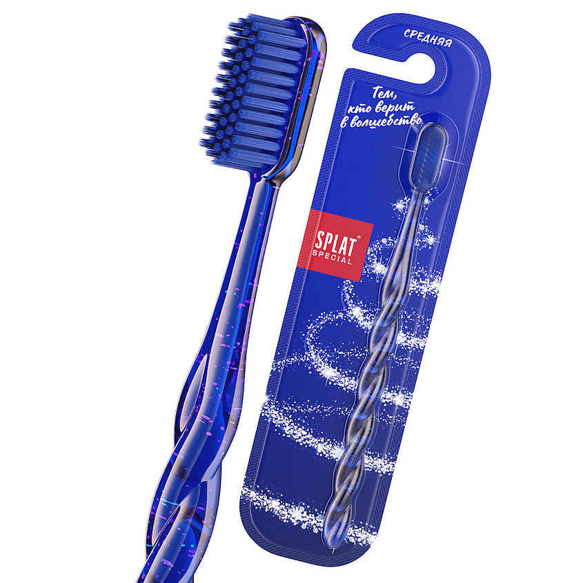 Изображение товара SPLAT Комплексная зубная щетка Белоснежная улыбка, средняя Special, Синяя, 1 шт