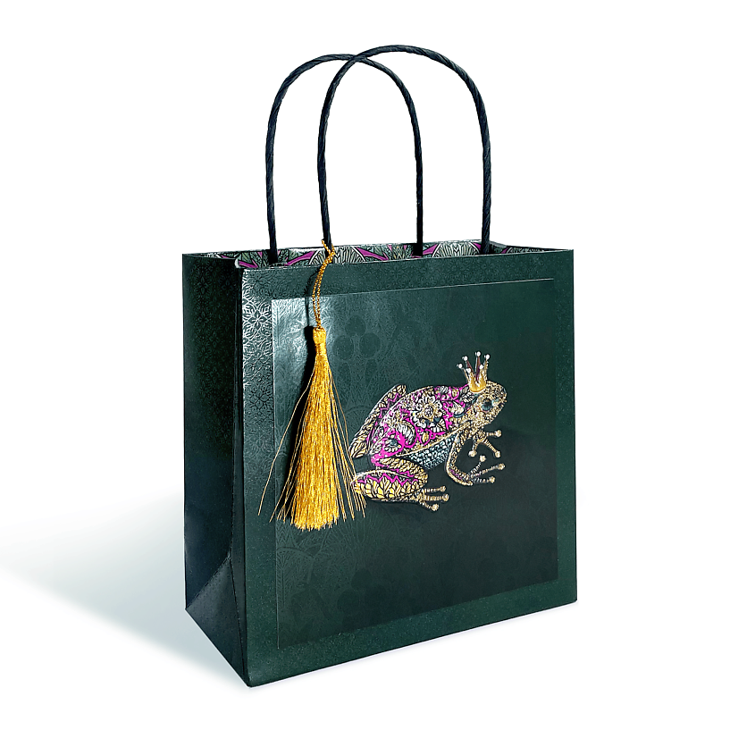 Изображение товара Подарочный пакет темно-зеленый Лакарт Дизайн 16,5x16,5x7,5 см