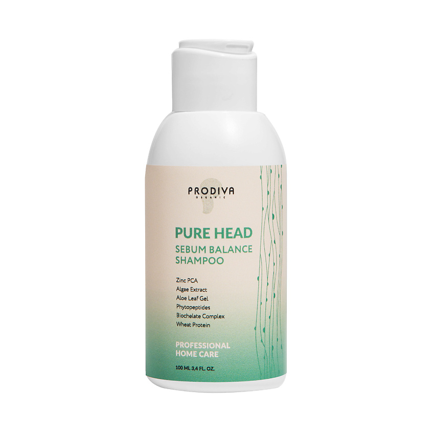 Изображение товара PRODIVA Шампунь для жирной кожи головы PURE HEAD SEBUM BALANCE, 100 мл