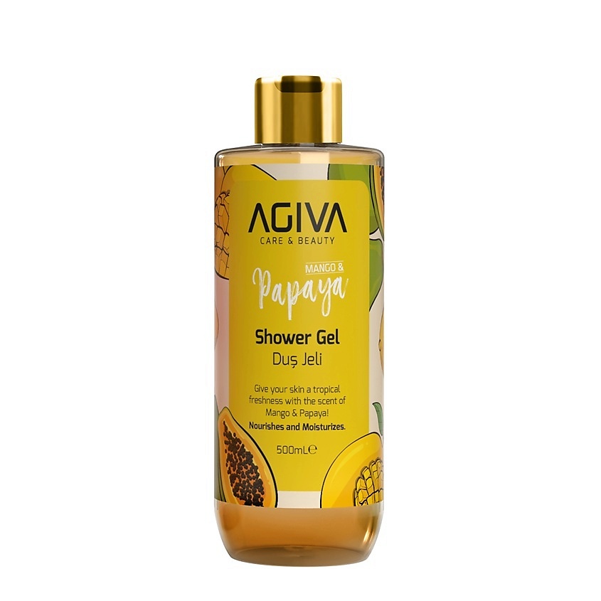 Изображение товара Гель для душа AGIVA BEAUTY Манго-папайя 500 мл освежающий и мягкий уход
