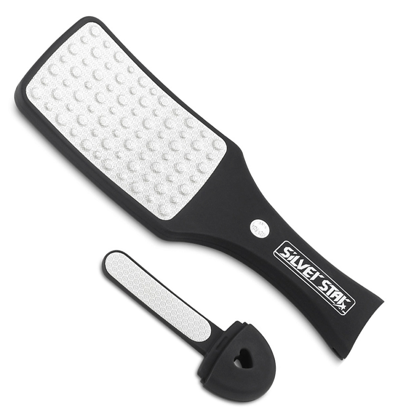 Изображение товара SILVER STAR Пилка для ног двусторонняя металическая лазерная, черная, двусторонняя, со встроенной пилочкой для пальцев