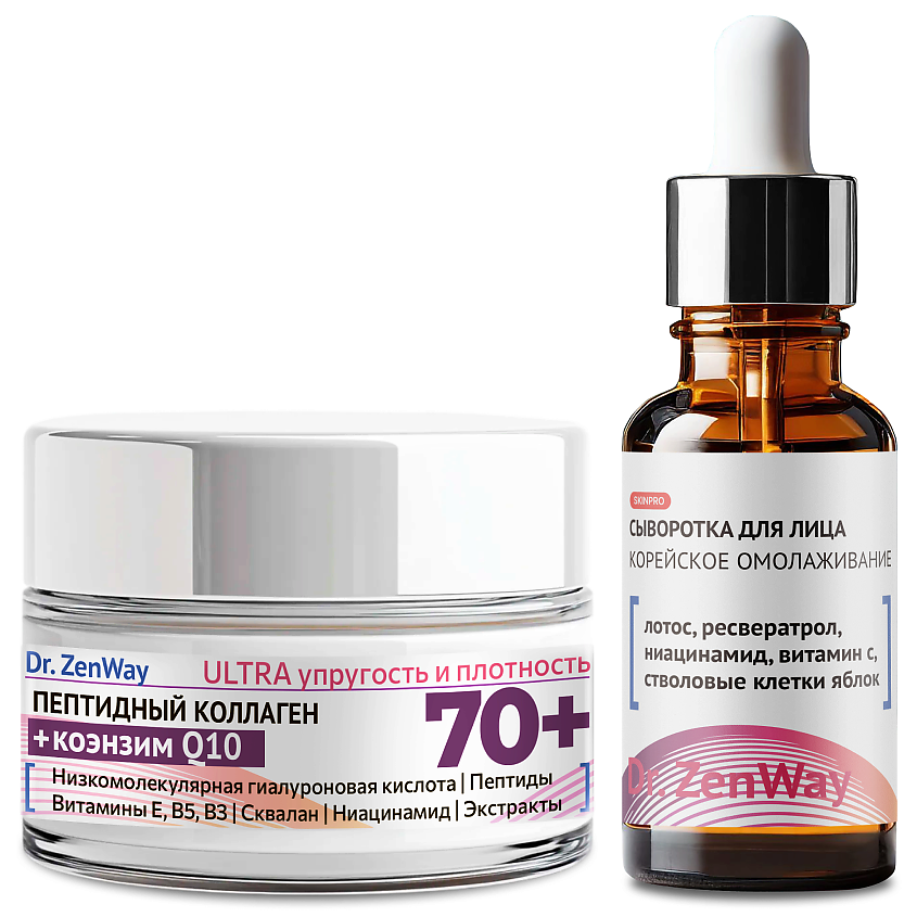 Изображение товара Липосомальный антивозрастной набор для лица с ретинол гиалурон и пептидами Dr. ZenWay