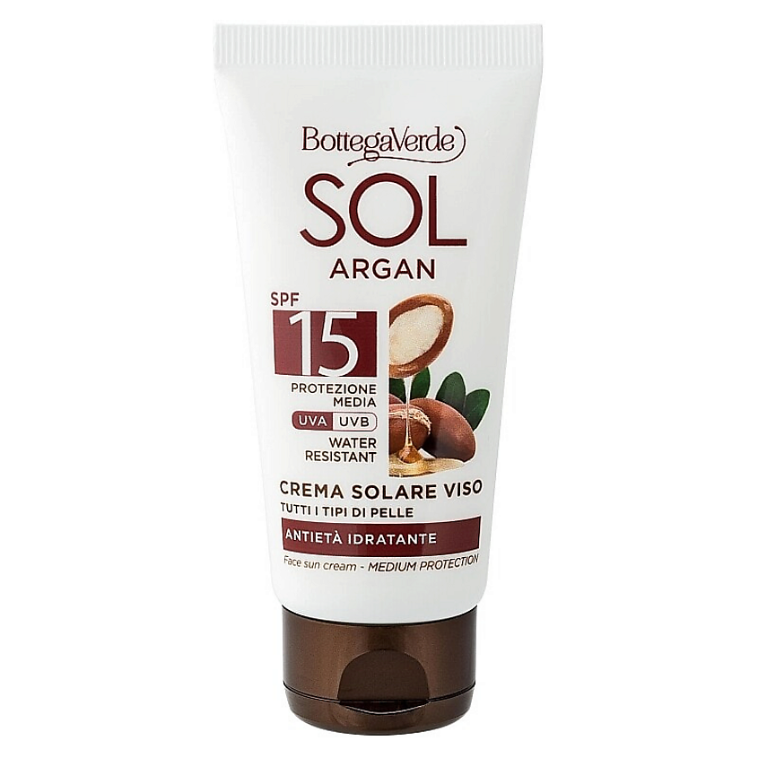Изображение товара BOTTEGA VERDE Антивозрастной солнцезащитный крем для лица Sol Argan Anti-Aging Face Sun Cream SPF15, 50 мл