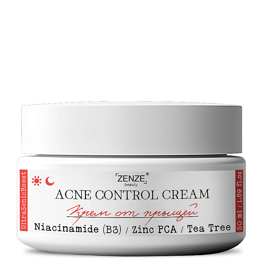 Изображение товара ZENZE Крем для лица против прыщей и пигментации 50 мл увлажняющий для проблемной кожи