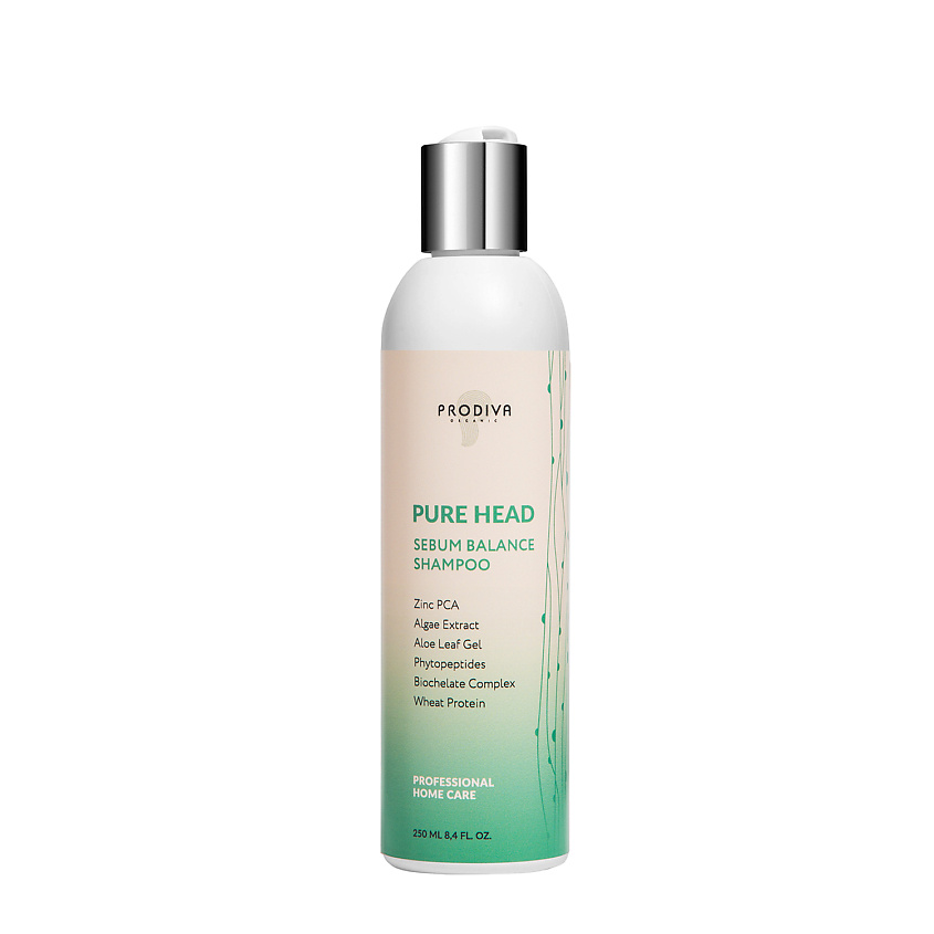 Изображение товара PRODIVA Шампунь для жирной кожи головы PURE HEAD SEBUM BALANCE, 250 мл