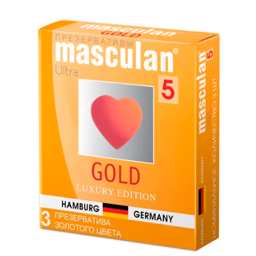 Изображение товара Маскулян Презервативы Ultra №3 Gold 3 шт - утонченный латекс с ароматом ванили