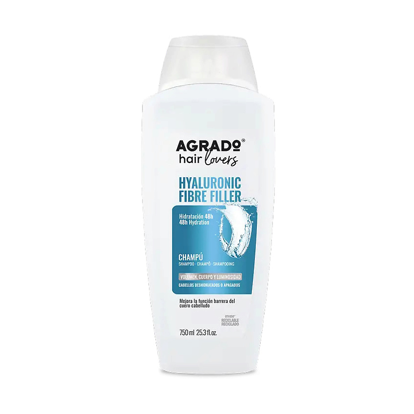 Изображение товара AGRADO Шампунь для тусклых волос HYALURONIC FIBRE FILLER, 750 мл.