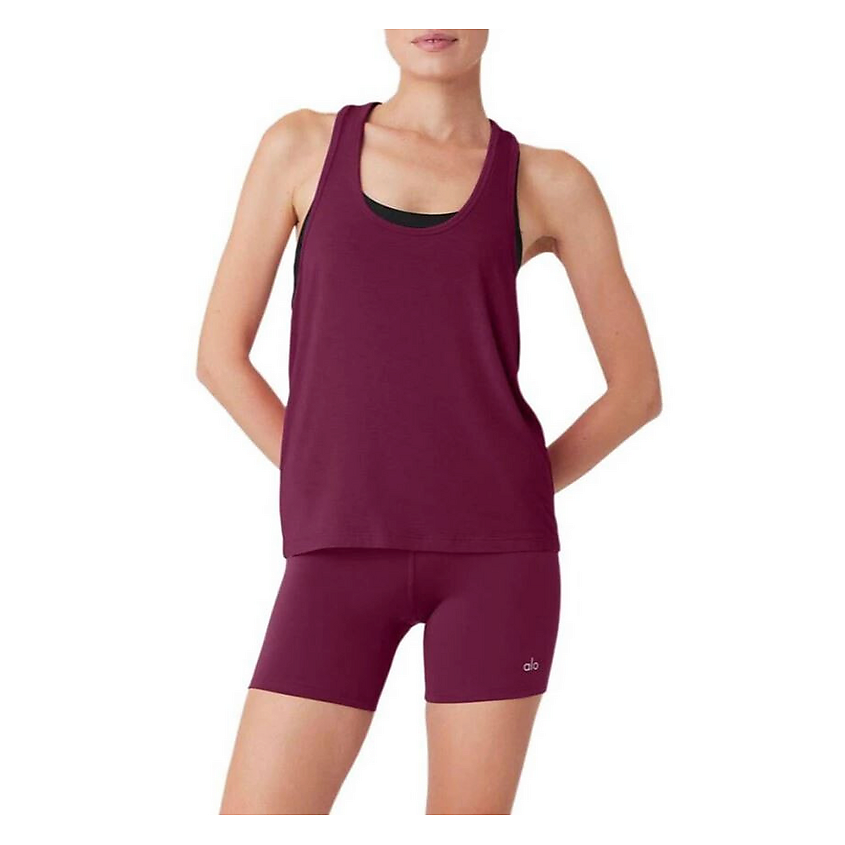 Изображение товара ALO YOGA Топ All Day Tank, Размер: S, Цвет: Сливовый (Soft Mulberry)