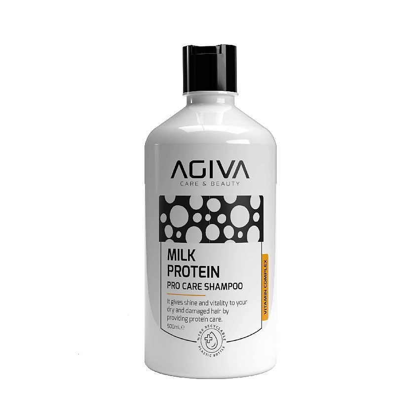 Изображение товара Шампунь AGIVA BEAUTY Milk Protein Amino Complex Pro Care 500 мл для сухих поврежденных волос