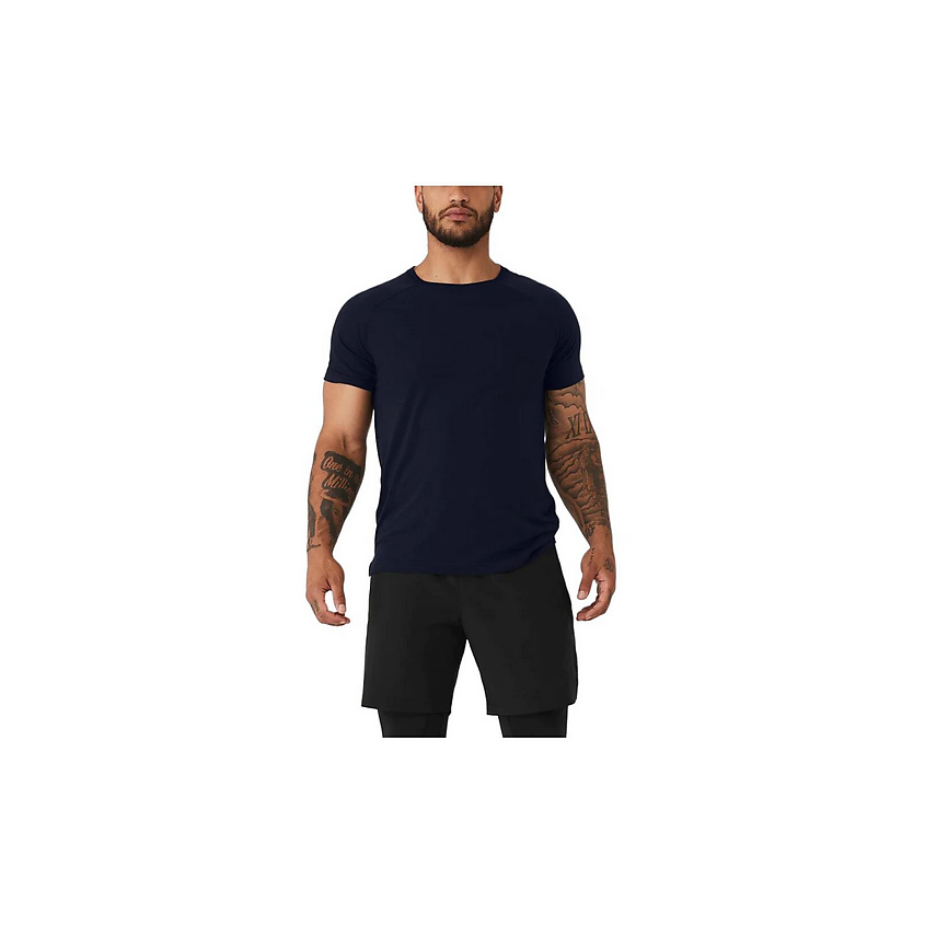 Изображение товара ALO YOGA Футболка с круглым вырезом The Triumph Crew Neck Tee, Размер: S, Цвет: Синий (Navy)