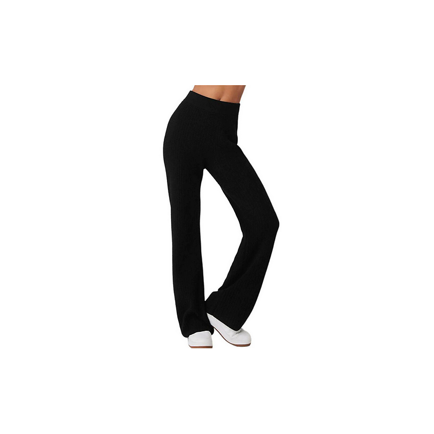 Изображение товара ALO YOGA Кашемировые брюки Cashmere High-Waist Plush Waffle Pant, Цвет: Черный, Размер: XS