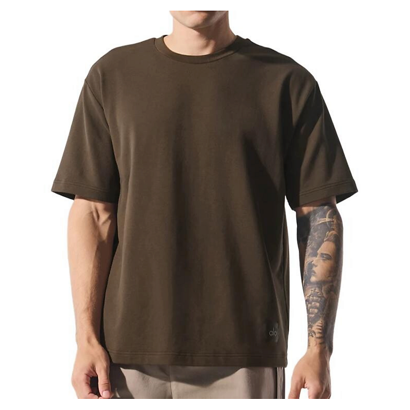 Изображение товара ALO YOGA Футболка Double Take Short Sleeve, Размер: L, Цвет: Коричневый (Espresso)